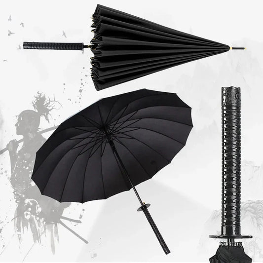 Katana Sword Umbrella - Long Handle Samurai Style UV Blocking Rain Parasol for Demon Slayer Ninja Fans