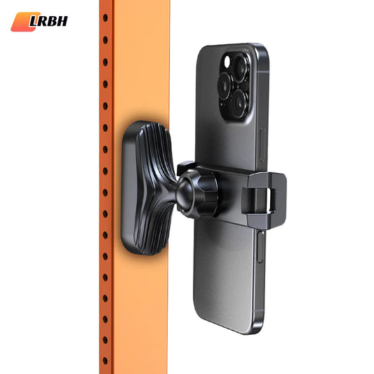 LRBH Magnetic Phone Holder - 360° Adjustable Retractable Clamp for Gym, Kitchen & Work