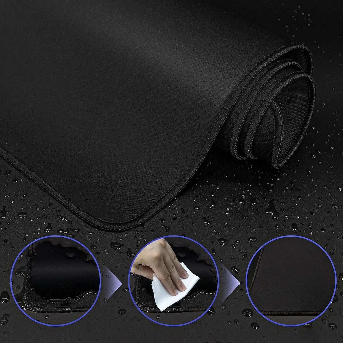 XXL Black Gaming Mouse Pad – Large Desk Mat for Keyboard & Mouse, Non-Slip PC Gamer Mouse Carpet Desktop Accessories Pad