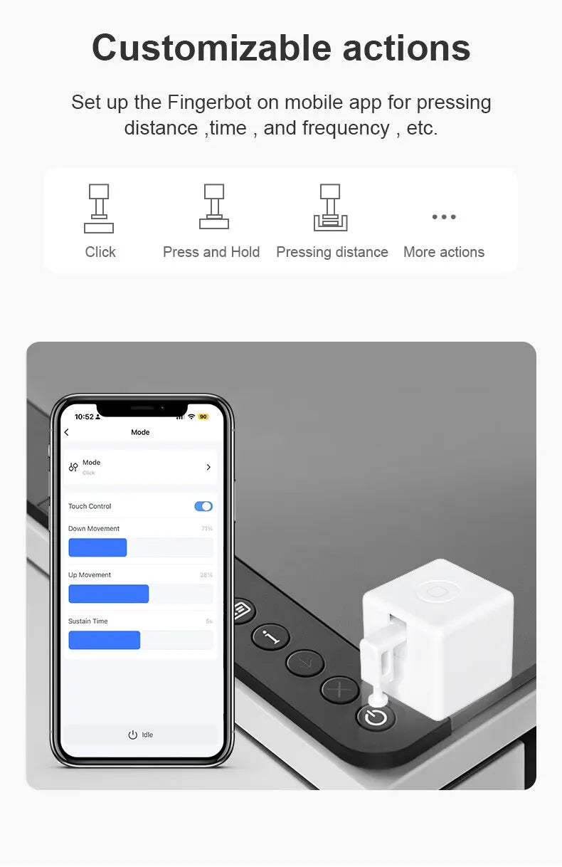 Tuya Zigbee Bluetooth Fingerbot Plus — Smart Button Pusher Switch Bot, Works with Alexa, Google Home & Smart Life App