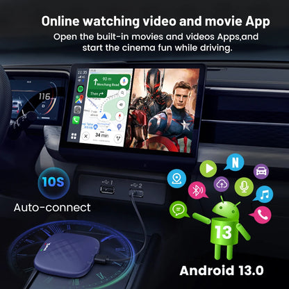 Carlinkit CarPlay AI Box — Qualcomm 6125 8-Core, Android 13, Wireless & Wired CarPlay, Android Auto for OEM Cars
