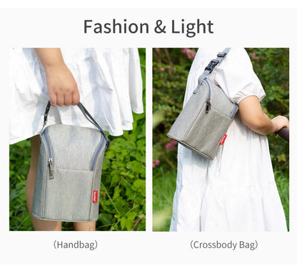 Portable Breastfeeding Bottle Bag – Leak-Proof Insulated Lunch Bag with Stroller Hanging Design for Breast Milk Cooler