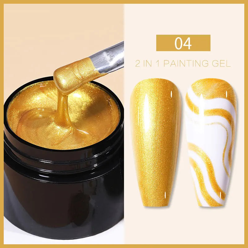 BORN PRETTY 5ML Super Silver Metallic Gel Nail Polish - Mirror Chrome Effect, Semi-Permanent Metal Painting Gel for DIY Nails