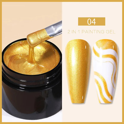 BORN PRETTY 5ML Super Silver Metallic Gel Nail Polish - Mirror Chrome Effect, Semi-Permanent Metal Painting Gel for DIY Nails