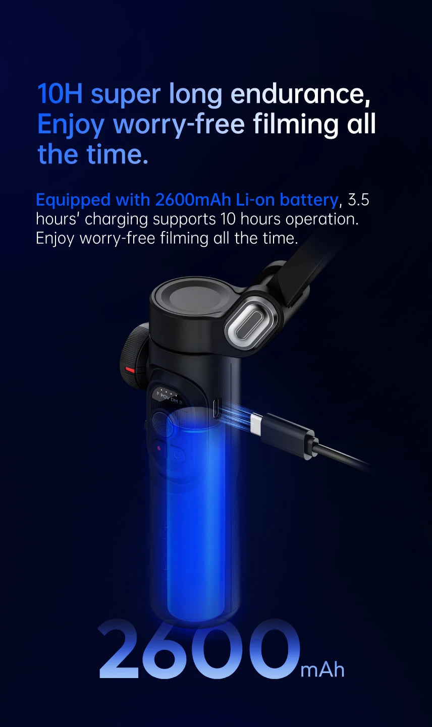 AOCHUAN 3-Axis Handheld Gimbal Stabilizer – SmartXE for iPhone & Android, AI Face Tracking for TikTok & Vlog Videos