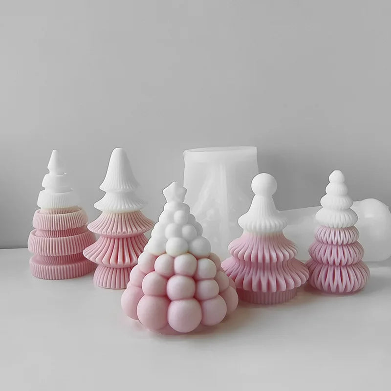 3D Origami Christmas Tree Silicone Mold — DIY Aroma Candle, Plaster & Gel Mold for Handmade Creative Holiday Decorations