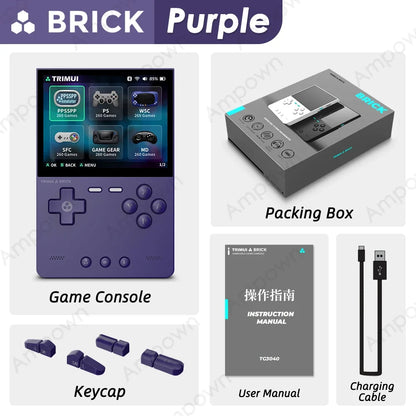 TRIMUI BRICK Handheld Game Console – 3.2'' IPS Screen, Linux System, LED Lighting, Metal Back Panel, Free Keycap Gifts