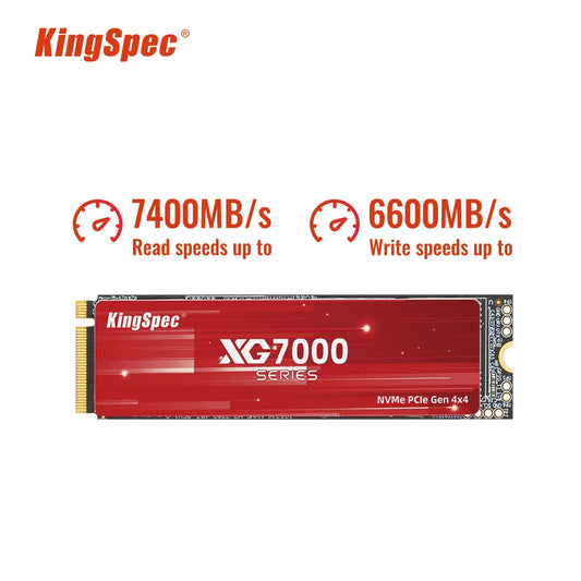 KingSpec M.2 PCIe 4.0 NVMe SSD – 512GB, 1TB, 2TB, 4TB Solid State Drive for Laptop, Desktop, PS5
