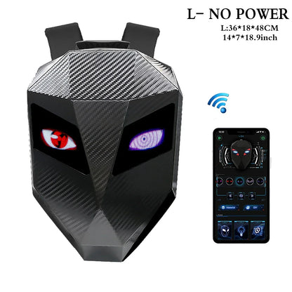 LOY LED Knight Cycling Backpack - Waterproof Motorcycle Helmet Bag with Bluetooth APP Control, Hard Shell Laptop Bag with LED Lights