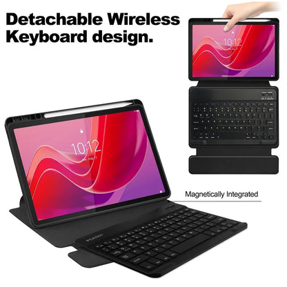 Smart Cover for Lenovo Tab M11 TB-330FU/331FC & Xiaoxin Pad 2024 11" Case with Wireless Keyboard, Pencil Holder & Stand
