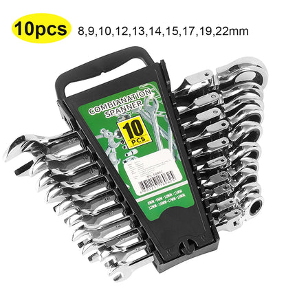 Professional Ratchet Wrench Set – Complete Socket & Flat Wrench Tool Kit for Automotive, Mechanical & DIY Use