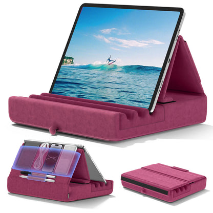 KDD Foldable Tablet Pillow Stand – Soft Lap & Desk Holder with Stylus Pocket for iPad Pro