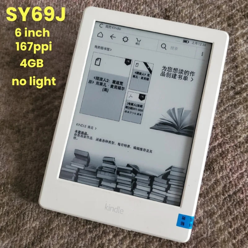 Original Kindle 6/8 Used eBook Reader – 6" E-Ink Touchscreen WiFi eReader, No Light, Better Than Kobo