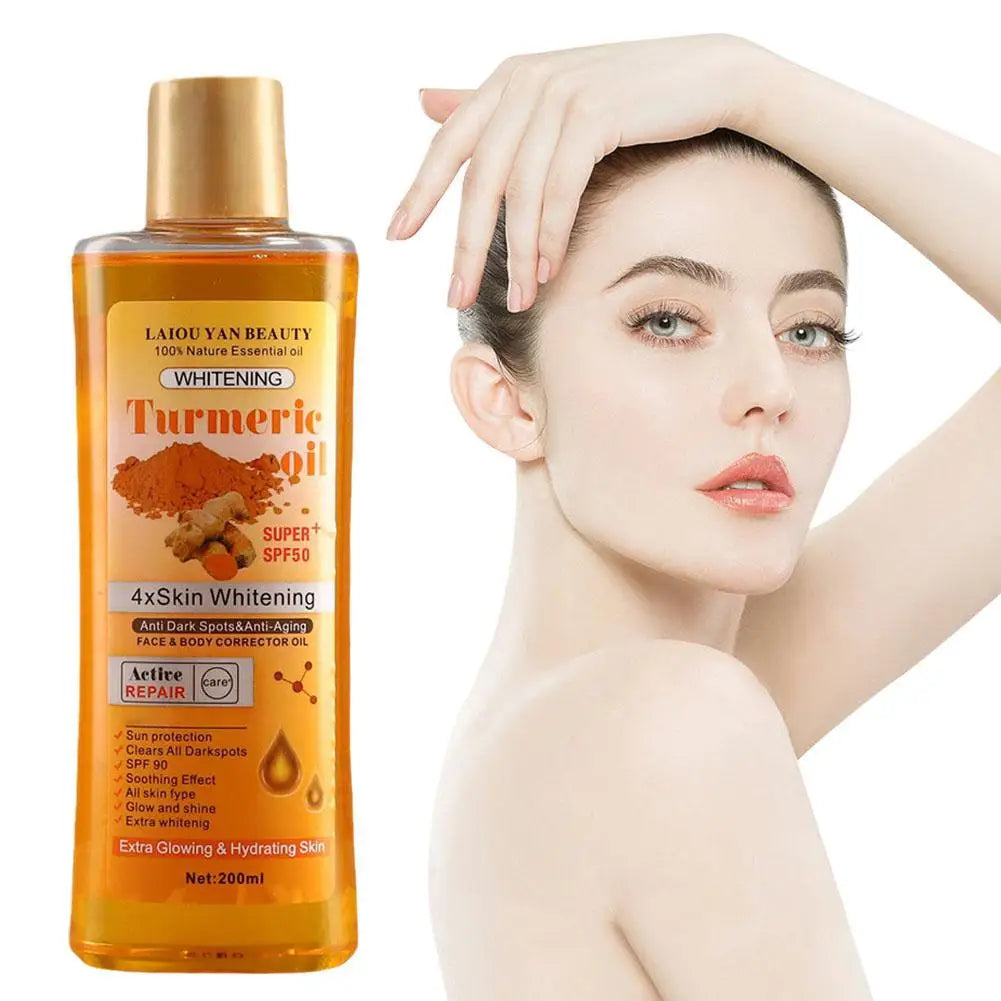 200ml Turmeric & Ginger Essential Oil — Deep Hydration Face & Body Moisturizer, Nourishing & Smoothing Skin Serum