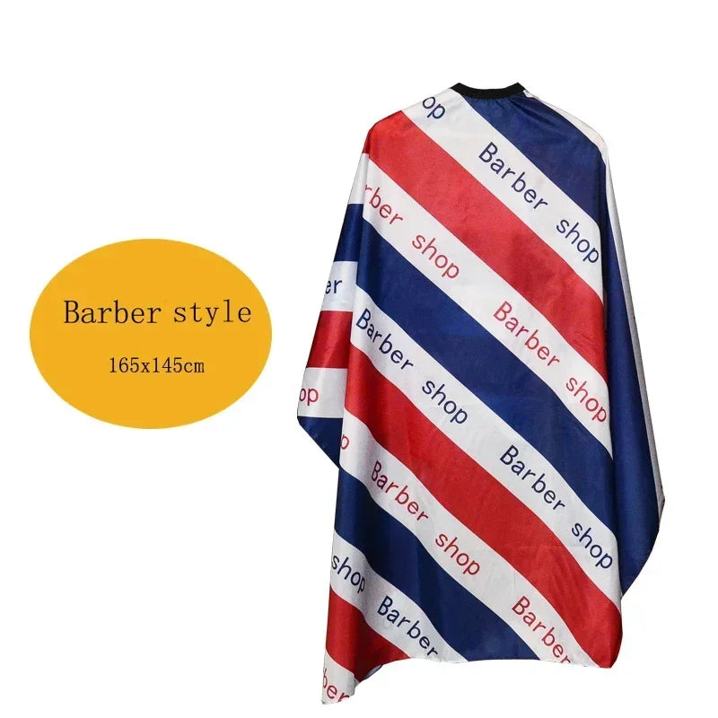 Retro Hairdressing Cape – Waterproof Patterned Salon Barber Gown, Professional Hair Stylist Cutting Apron