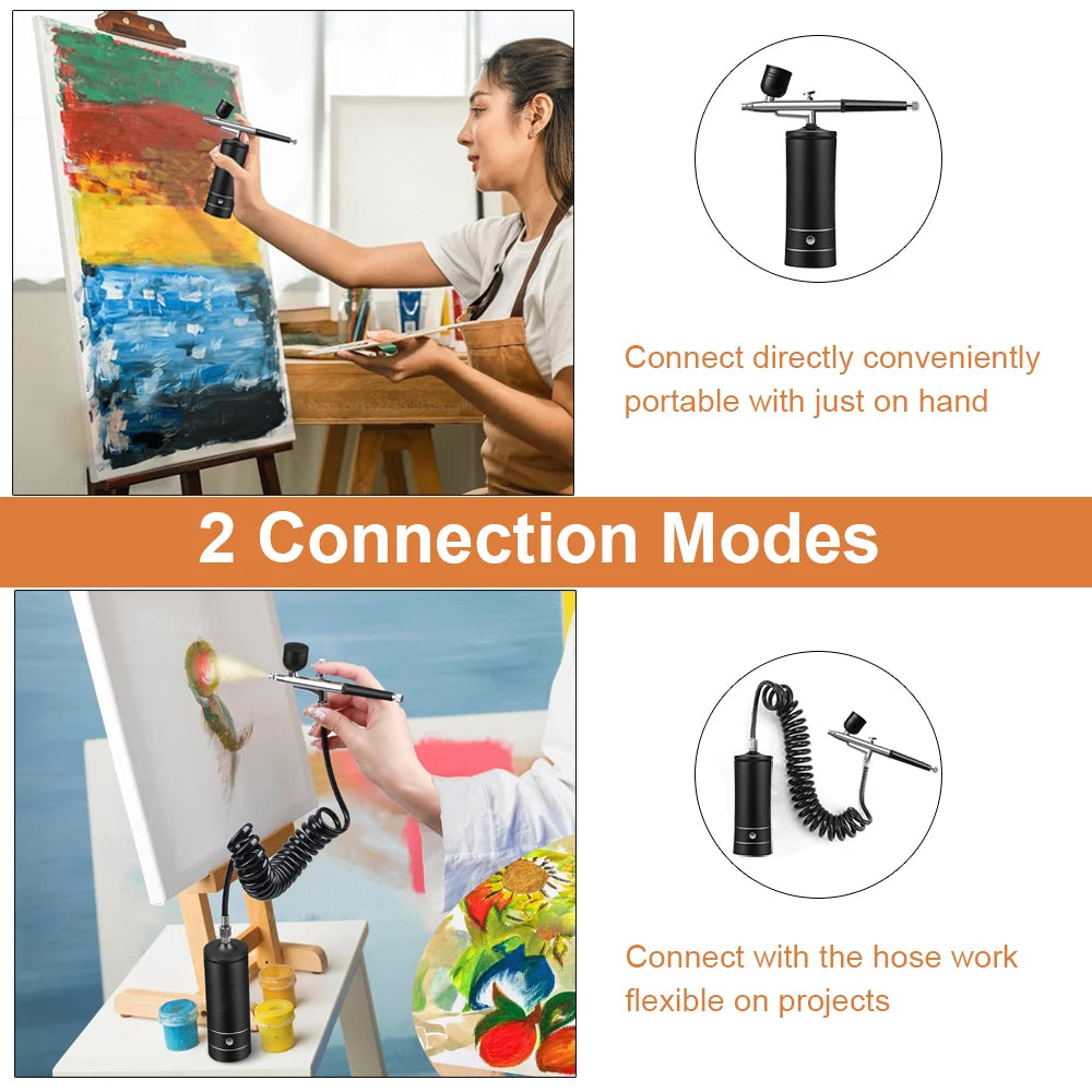 Portable Airbrush Nail Compressor — Wireless Spray Gun for Nail Art, Crafts & Model Painting