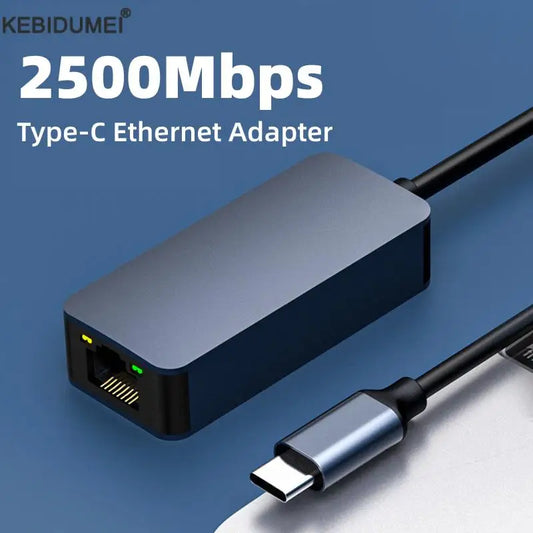 2500Mbps USB 3.0 Wired Ethernet Adapter – USB Type-C to RJ45 LAN Network Card for PC, MacBook, Windows Laptop