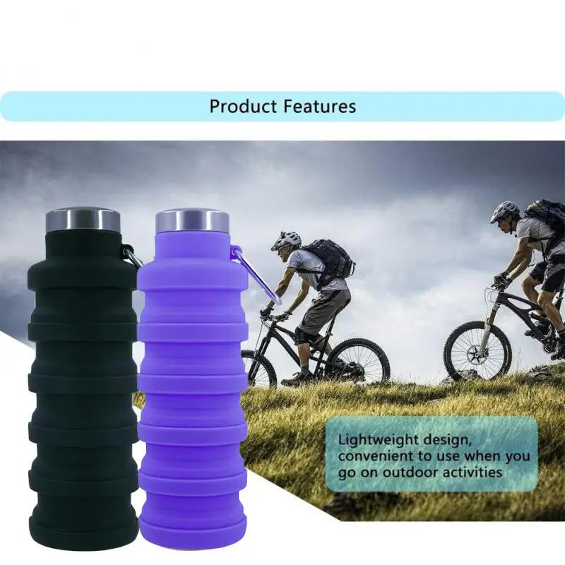 Collapsible Water Bottle: Reusable BPA-Free Silicone Foldable Cup - Portable Hiking Gear for Outdoor Adventures