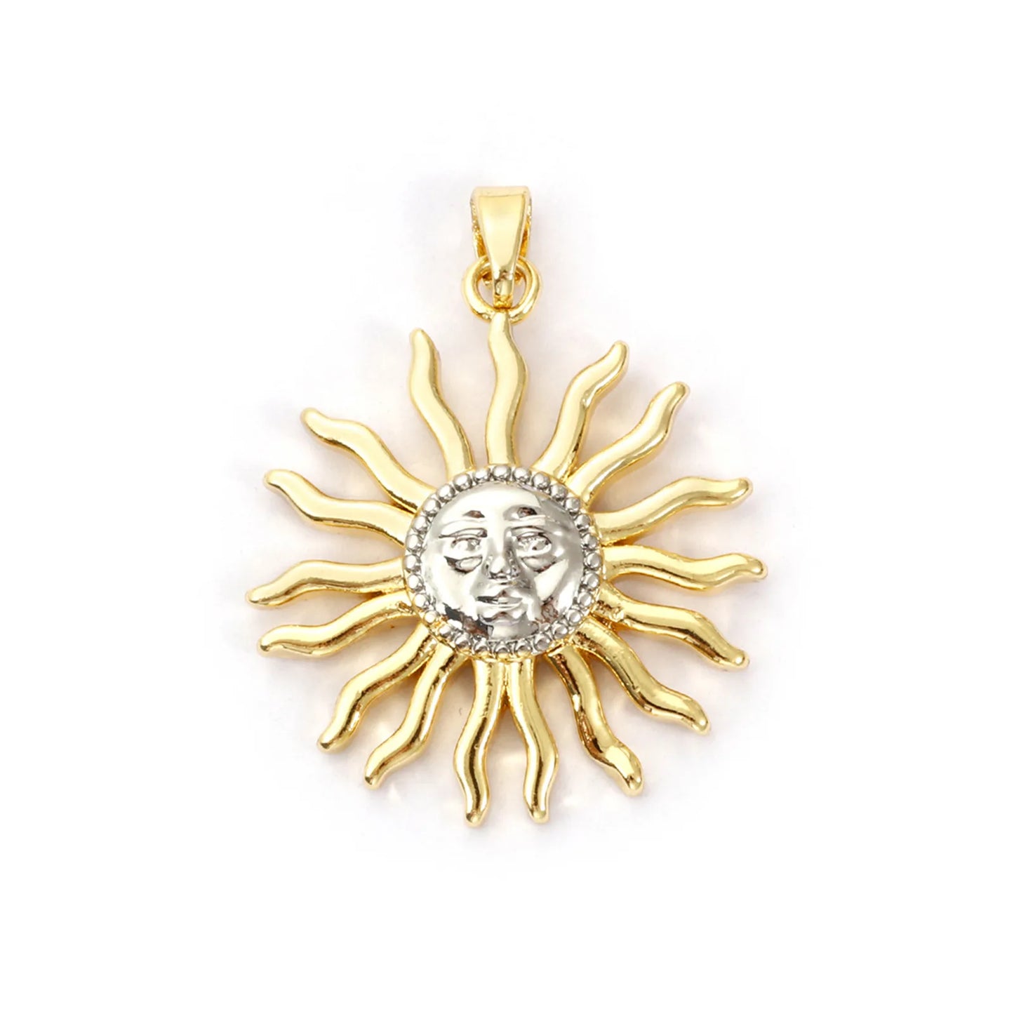 18K Gold Plated Sunflower Star Pendant – Brass Micro Pave Cubic Zirconia DIY Necklace Jewelry Making Charm