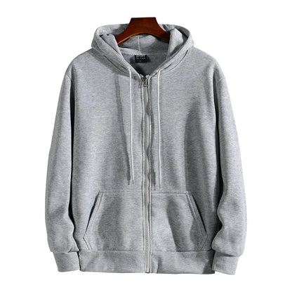 Men’s Zipper Hoodie – Autumn Winter Long Sleeve Casual Sportswear Hooded Sweatshirt Loose Fit
