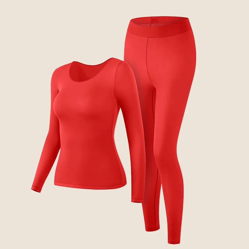 Flarixa Women’s Seamless Thermal Underwear Set – 2-Piece Winter Top & Long Johns, Thin First-Layer Thermo Clothing