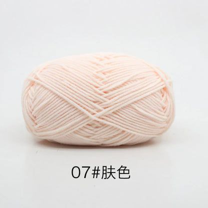 40-50g/Set 4ply Milk Cotton Knitting Yarn – Dyed Lanas for Crochet, Sweaters, Hats & Dolls, Affordable Craft Supplies