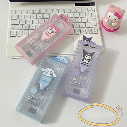 Kuromi LED Earwax Removal Tool – Cute Cartoon Visual Ear Pick with Light for Home Ear Care