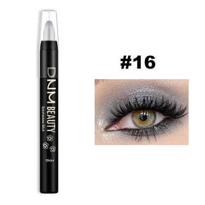 16-Color Pearlescent Eyeshadow Sticks – High Pigment Waterproof Glitter Eye Makeup Pencil, Long-Lasting & Smudge-Proof