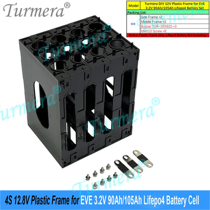 12V LiFePO4 Battery Cell Holder Frame - Flame-Retardant ABS/PC Case for CATL & EVE 105Ah–320Ah Cells