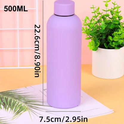 500/750ML Stainless Steel Thermos Cup – Outdoor Sports Kettle, Rubber Paint, Double-Walled Insulated Water Bottle