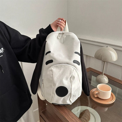 Cute Dog Canvas Backpack 2025 — Korean-Style Portable Student Travel Bookbag