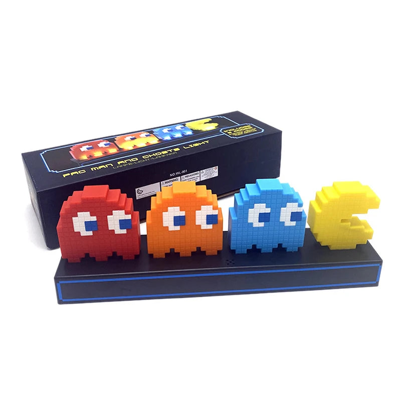 3D Illusion LED Gaming Night Light — Pixel Ghost Action Character Lamp for Room Decoration