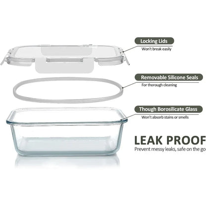 30-Piece Glass Food Storage Container Set — Airtight Meal Prep Containers with Upgraded Snap-Lock Lids, Oven Safe