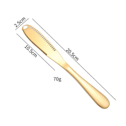 Stainless Steel Butter Knife with Holes: Versatile Cheese & Dessert Cutter - Multi-Purpose Kitchen Tool for Toast, Jam, and Cream