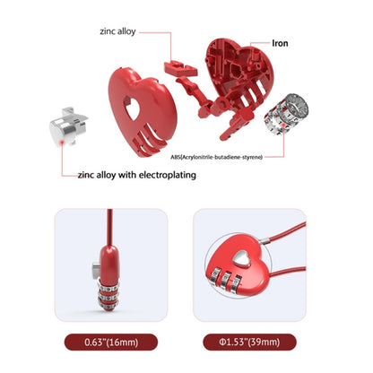 Love-Shaped Heart Code Padlock – Wedding Gift with Password Lock, Long Wire Rope for Trolley Case & Security
