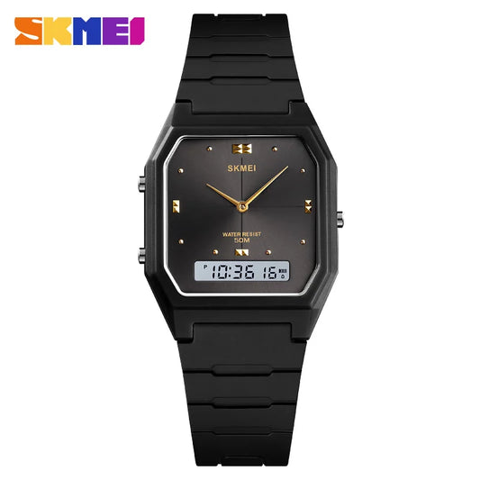 SKMEI 1604 Luxury Digital Watch – Dual Display Sports Quartz for Men & Women, Waterproof Wristwatch