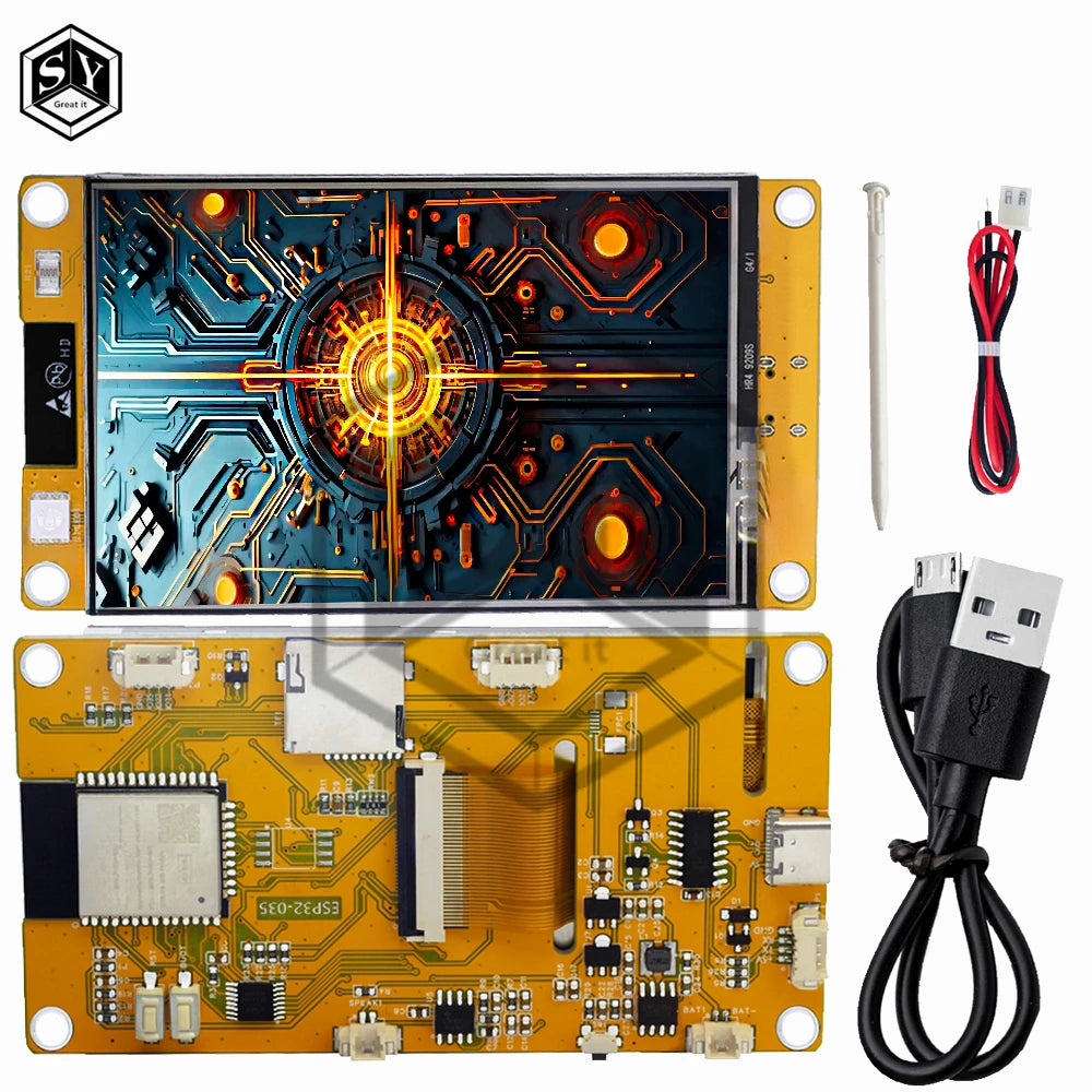 2.4/2.8/3.5" TFT Touch Screen with ESP32-WR-00M Development Board – ST7789/ST7796U WiFi & Bluetooth for Arduino