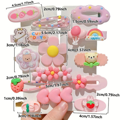 14-Piece Sweet Pink Hairpins - Cute Versatile Hair Accessories for Girls, Everyday Styling & Special Occasions