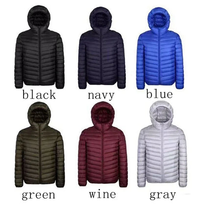 2024 Men’s Ultra-Light Down Jacket – 90% White Duck Down Hooded Thermal Feather Coat