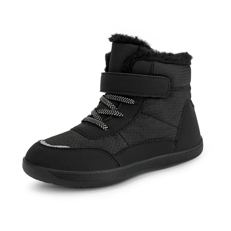 Kids Wide Toe Snow Boots - Warm Minimalist Barefoot Winter Shoes for Boys & Girls Toddlers