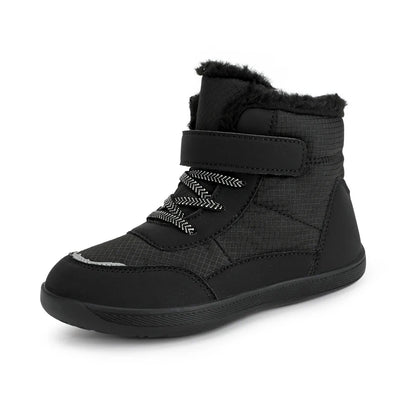 Kids Wide Toe Snow Boots - Warm Minimalist Barefoot Winter Shoes for Boys & Girls Toddlers