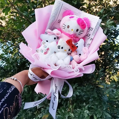 Sanrio Kuromi Plush Flower Bouquet — Soft Plush Doll Gift for Christmas, Valentine's Day, Birthday & Wedding Party