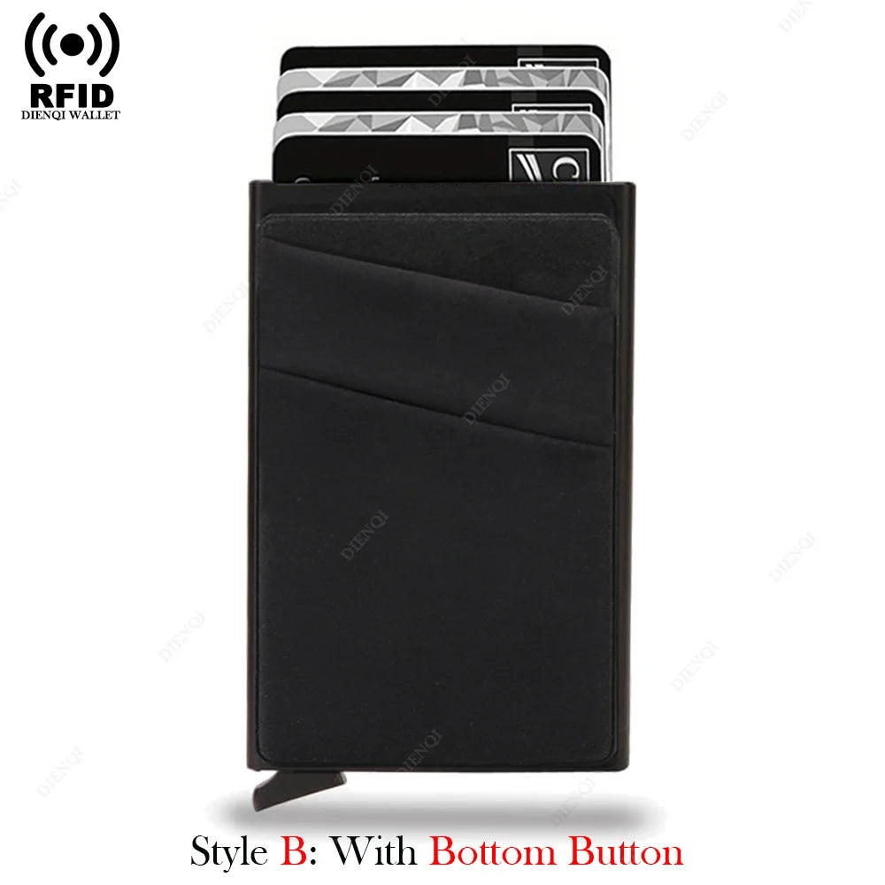 Anti-Theft RFID Aluminum Card Holder – Minimalist Smart Wallet Metal Case for Card Protection