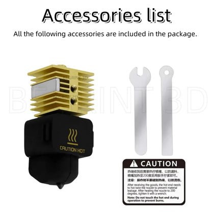 Bambu Lab A1 Mini Hotend Kit – Replaceable Nozzle 0.2, 0.4, 0.6, 0.8MM for A1/A1 Mini 3D Printer Assembly