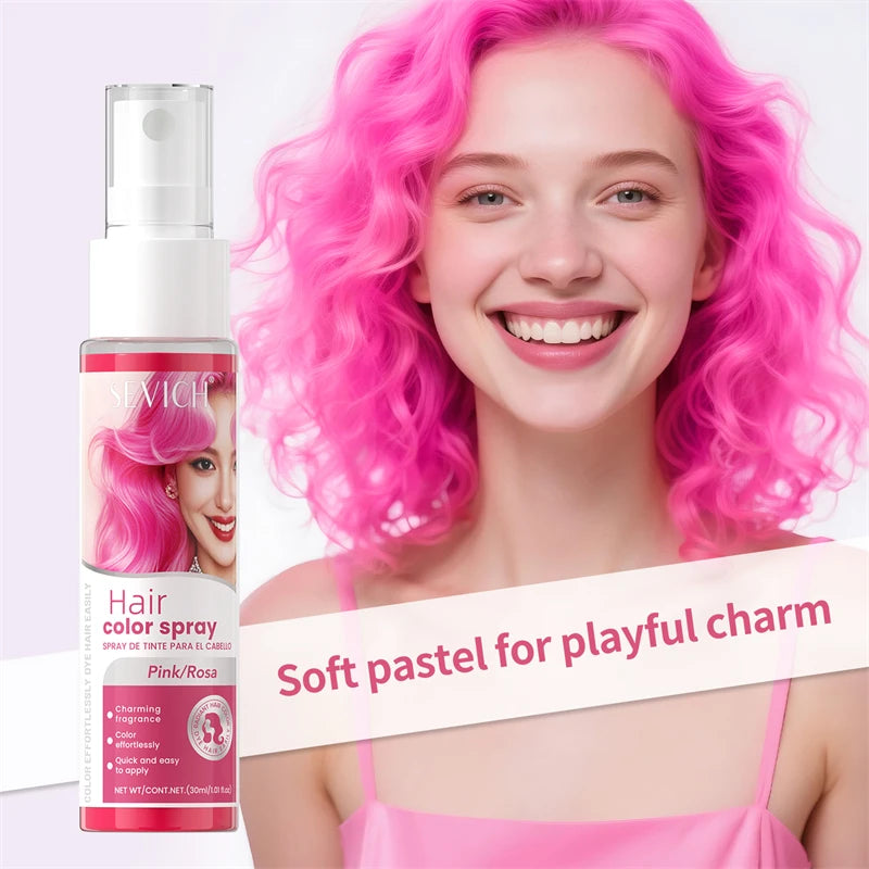 Halloween Hair Color Spray - Washable Temporary Hair Dye for DIY Party Styling, One-Time Color & 8 Shades