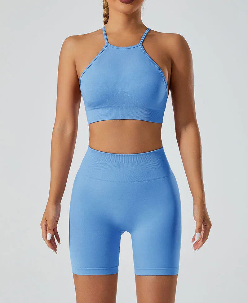 Women’s Shockproof Fitness Sports Bra – Push-Up Crop Top for Gym, Yoga & Workout