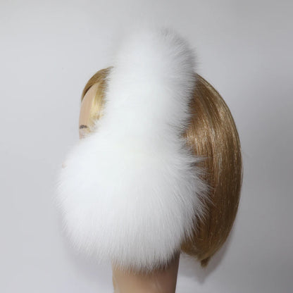 Real Fox & Raccoon Fur Earmuffs – Warm Winter Ear Warmer for Women and Girls, Plush Genuine Fur Accessory