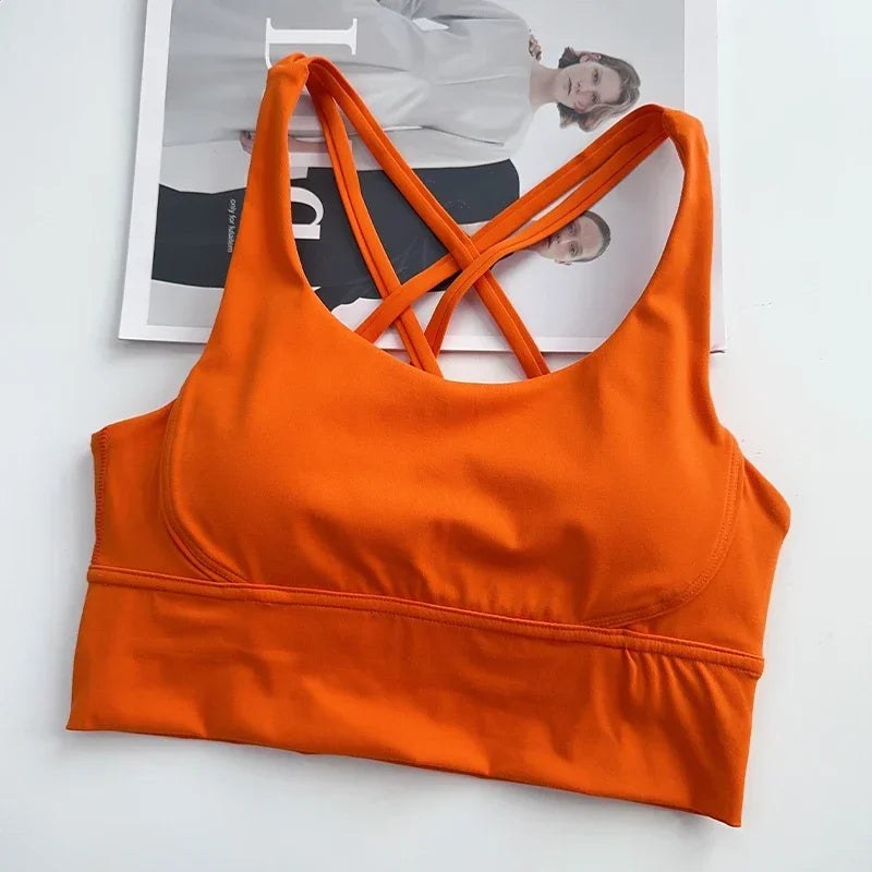 Women’s Sexy Crossback Yoga Sports Bra — Breathable, Quick-Dry, Shockproof Fitness & Running Bra