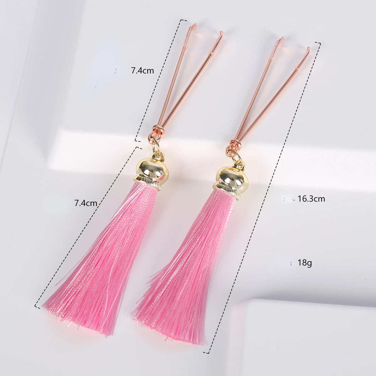 Metal Nipple Clamps with Tassels - 4-Color Rose Gold Bondage Jewelry Set for Adults