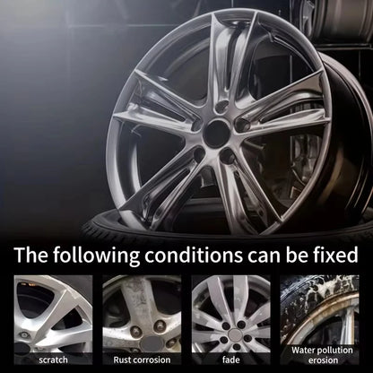 Car Rim Scratch Repair Paste - Wheel Alloy Repair Paint for Black, White & Silver Rims